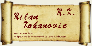 Milan Kokanović vizit kartica